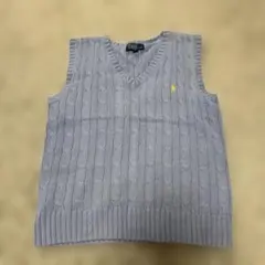 Polo by Ralph Lauren 水色ケーブルニットベスト