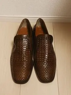 BALLY メンズ編み込み レザーローファー ダークブラウン 革靴 イタリア製2のサムネイル
