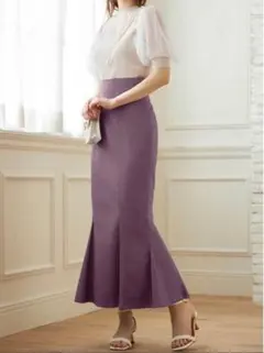 グレイル　ハイウエストマーメイドツイルスカート[rut596] ダークピンク