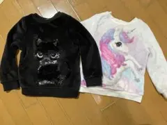 H&M エイチアンドエム トレーナー スパンコール 95 セット ユニコーン