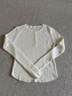 ニット リブニット ヘンリーネック トップス　春