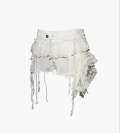 THEREDTHREAD veil frill garter shorts 白 THEREDTHREAD ♡ veil frill garter shorts - メルカリ