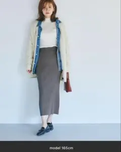 coca✨新品未使用✨リブニット タイトスカート ダークグレー