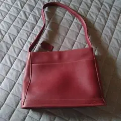 ABISTE フリンジ付きレザー ハンドバッグ レッド - メルカリ