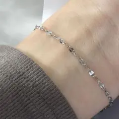 新品 ブレスレット ペタルチェーン キラキラ サージカルステンレス シルバー