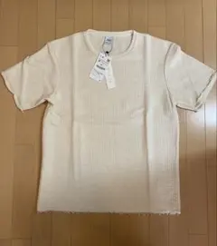 ZARA テクスチャー入り Tシャツ M クリーム