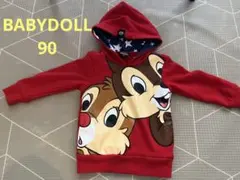 BABYDOLL／ベビードール　チップとデール プリント 赤パーカー 90