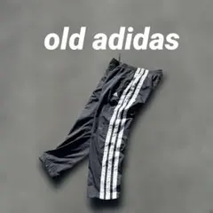 裾幅広め ライン太め ドローコード付き 00s adidas ナイロンパンツ