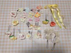 ラプンツェルハーフアップ髪飾り♡黄色♡