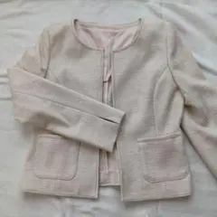 ノーカラー ツイードジャケット Lサイズ