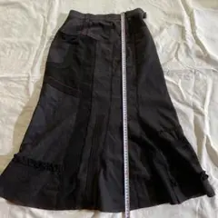 (*)様 ☆黒デニムタイトスカート フリル付き