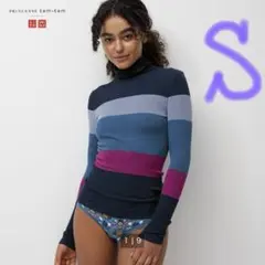 新品☆ユニクロ☆プリンセスタムタム　ヒートテックシームレスリブタートルネックT