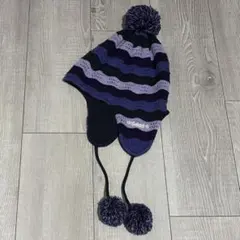 adidas ストライプ　ニット帽　帽子 OSZ(54~57cm) フリーサイズ