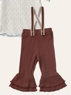 タグ付き　&mignon バースデイ　サスペンダー付きフレアパンツ　新品未使用