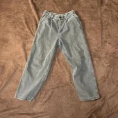 GU グレー ストレートパンツ ゴムウエスト