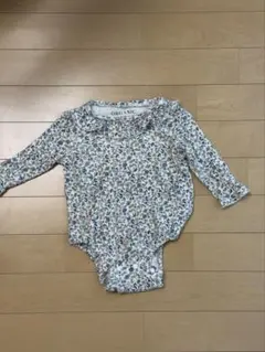 花柄 フリル ロンパース オーガニックコットン70