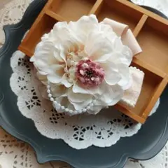 コサージュ25008*ダリア《クリームP》卒業式 入学式 結婚式 ブローチ 造花