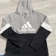 adidas フード付きパーカー 160サイズ グレー/ブラック