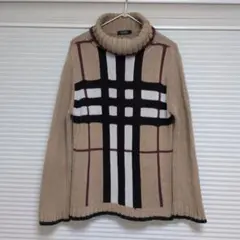 希少✨バーバリーブラックレーベル ハイネックニット メガチェック サイズ３Ｌのサムネイル