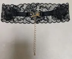 チョーカー　豪華刺繍レース　ブラック　ゴールド　新品未使用