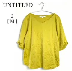 【アンタイトル】⭐五分袖カットソー 2号 Mサイズ 黄・イエロー ゆったり