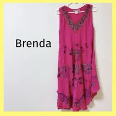 0161 Brenda ピンク チュニック 古着 USA 花柄 トップス