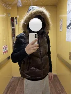 Modified ファーダウンベスト　平成　y2k 短丈ファーダウン