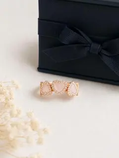 最終お値下げ 美品 ミルフローラ PG ダイヤモンドリング 10k 7号