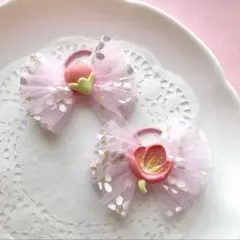 入園式ヘアゴム　桜ヘアゴム♡濃いピンク♡ミニゴム