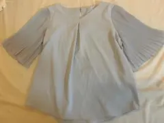 SUIT SELELT プリーツ袖 ブラウス ライトブルー
