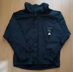 アディダス　耐水防風ジャケット　ウインドブレーカー　フード付き　Lサイズ　黒
