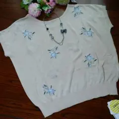 新品未使用☆ROPE PICNIC お花刺繍2WAYニットソー❤