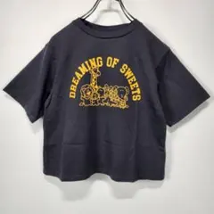 コラボ　Tシャツ　クロップド　S　たべっ子どうぶつ　ビッグプリント　ショート丈