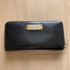 【中古品】MARC JACOBS ブラックレザー長財布