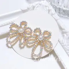 No.473 クリスタルフラワーピアス 韓国 花 量産型 地雷 春夏