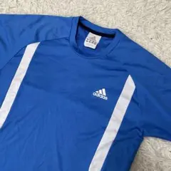 adidas アディダス Tシャツ ブルー ホワイトS