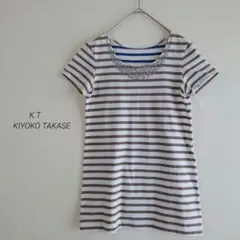 K.T KIYOKO TAKASEキヨコタカセ スパンコール ボーダーカットソーのサムネイル