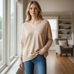 ＊ジャーナルスタンダード＊リブニット カジュアル ベージュ フリーサイズ