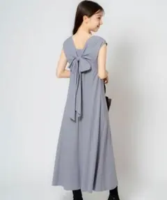 ノエラ　さらさらカットソー　ロングワンピース 2WAY　りぼん　ノースリーブ　Sのサムネイル