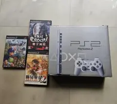 PS2本体 付属品 箱説明書セット 薄型 シルバー SCPH-75000 難あり PS 本体 すぐ遊べるセットPlayStation