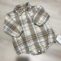 【お値下げしました】新品未使用 チェック柄ロンパース 80-90cm