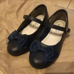 CHOPIN フォーマルシューズ ストラップ リボン 紺 21cm