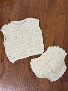 夏　ベビー服　80センチ　上下セット ポップコーン