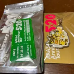 嵐 5×20 チャーム(黄色) & アクリルプレート(緑) セット