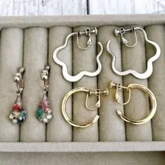 ハンドメイド　レジン　サージカルステンレスイヤリング　アクセサリー　大きめフープ