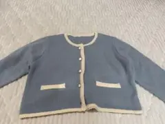 青色 長袖カーディガン