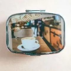 春新生活 カフェ風ピルケース 小物入れ 携帯用 おしゃれ レジン 大人可愛い