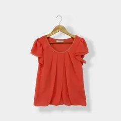 PROPORTION プロポーション シフォン ブラウス サーモンピンク 2のサムネイル