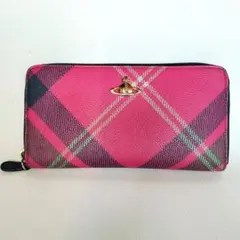 【極美品】ヴィヴィアンウエストウッド 長財布 タータンチェック ピンク