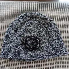 黒白ツイストニットキャップ